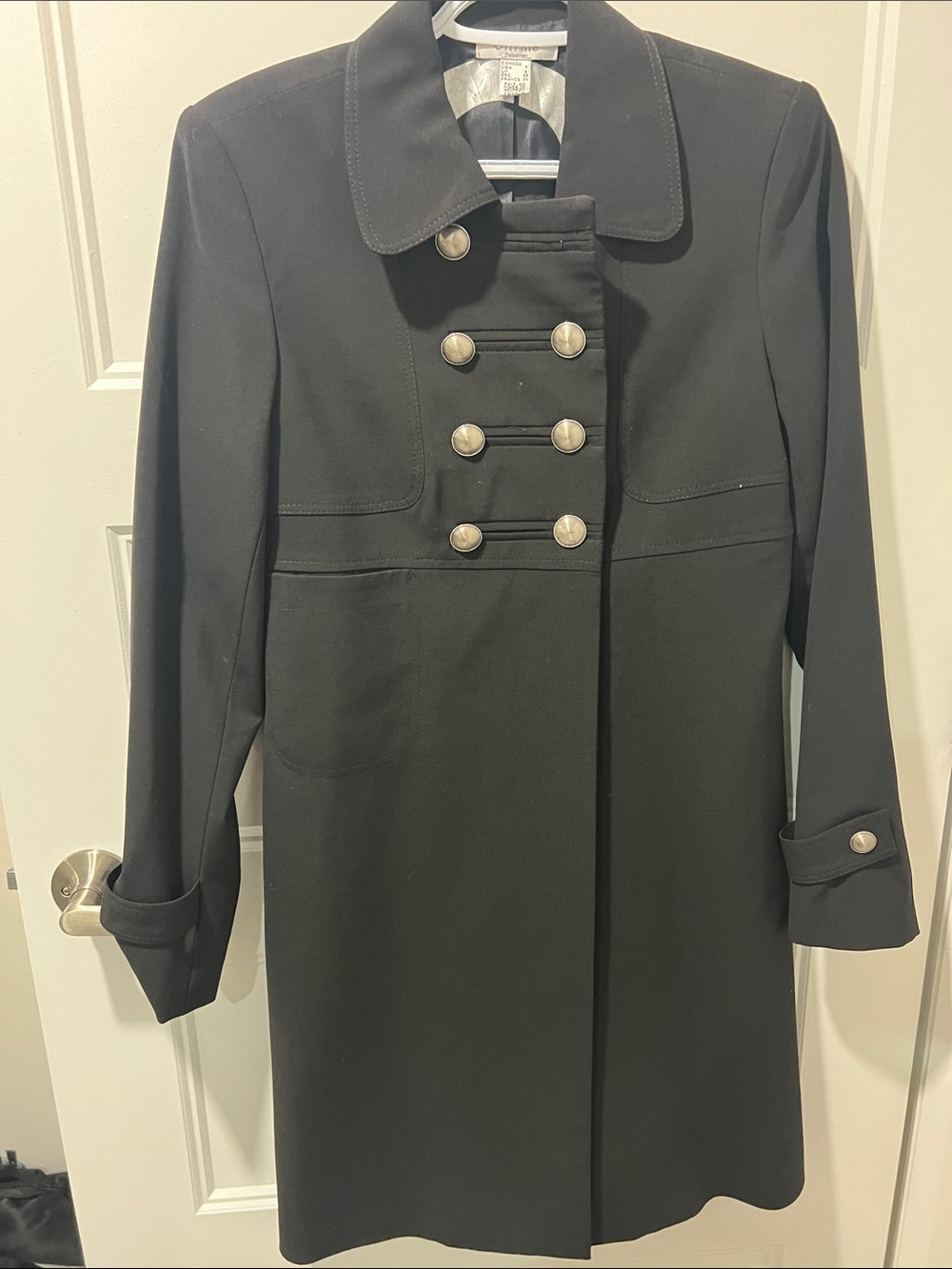 Classic Black Women's Military-Style Coat